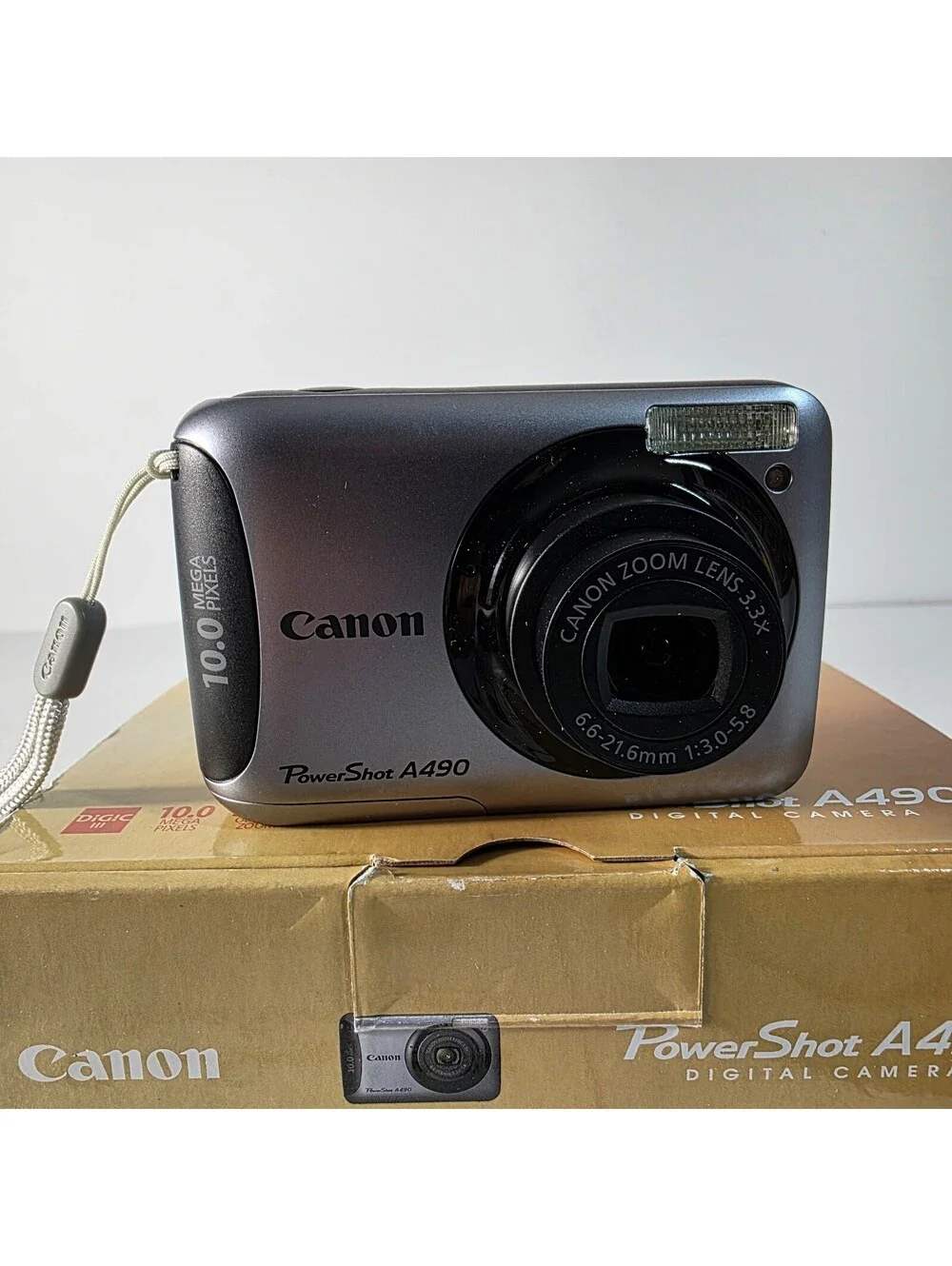 Canon PowerShot A490 10.0MP Digital Camera Silver 2.5